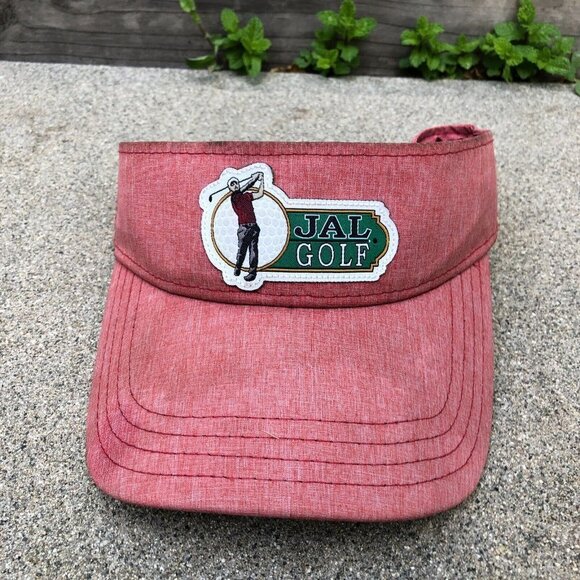 JAL GOLF Visor Hat Cap Men's One Size Jacob Lusk Adjustable Red Pukka - Picture 1 of 8